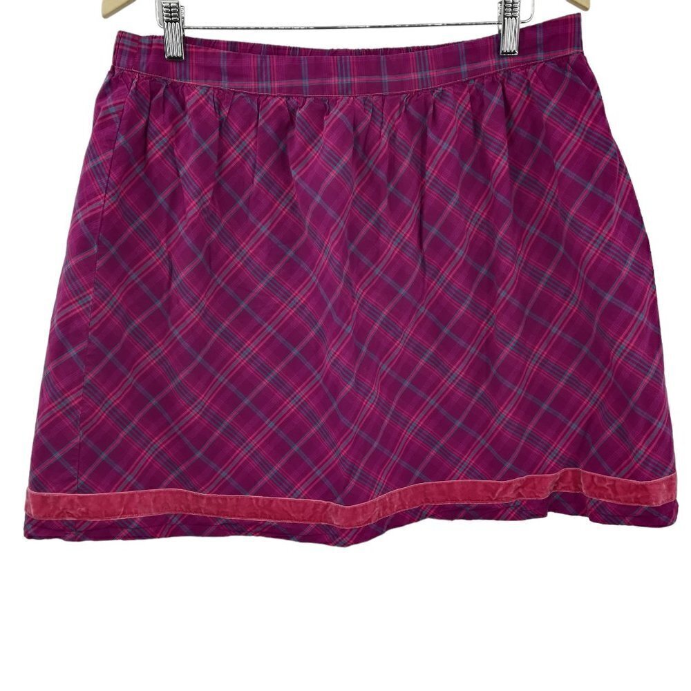Matilda Jane Tinsley Skirt Layered Plaid Ruffle Tiered Size L Pink Tulle Cotton